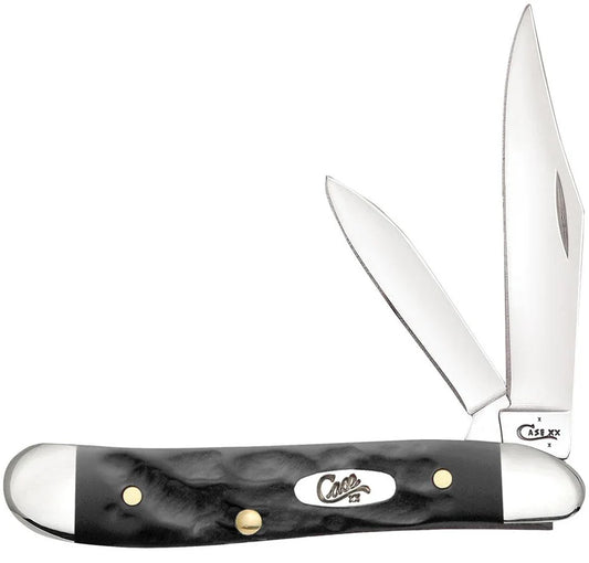 Case Jigged Rough Black Synthetic Peanut