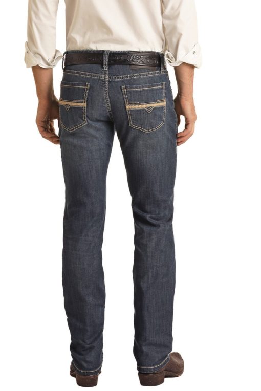 Rock & Roll Dark Vintage Reflex Twotone Slim Fit Revolver Straight Jeans