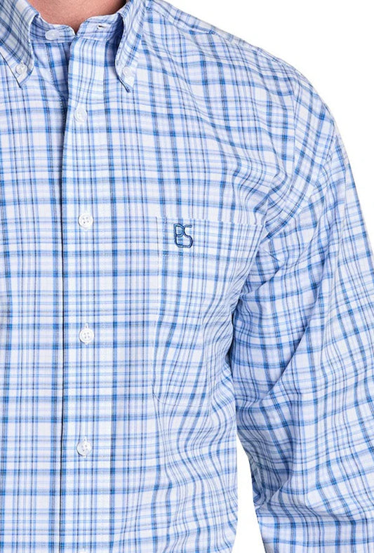 Panhandle Slim Classic Blue Plaid Button-Down Shirt