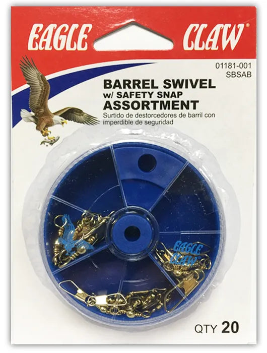 Eagle Claw Barrel Swivel with Safety Snap - Assortment