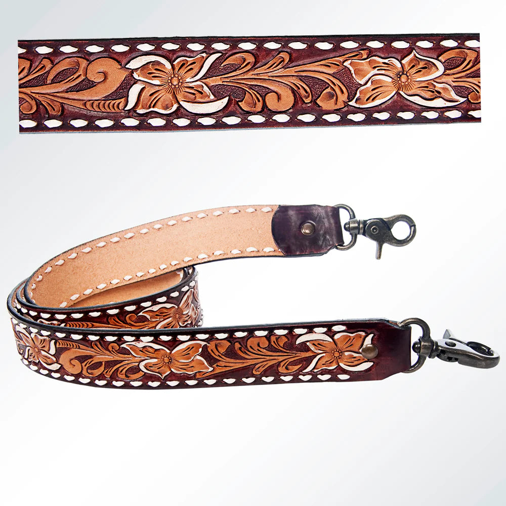 American Darling Tooled Leather Crossbody Handle Strap for Bags