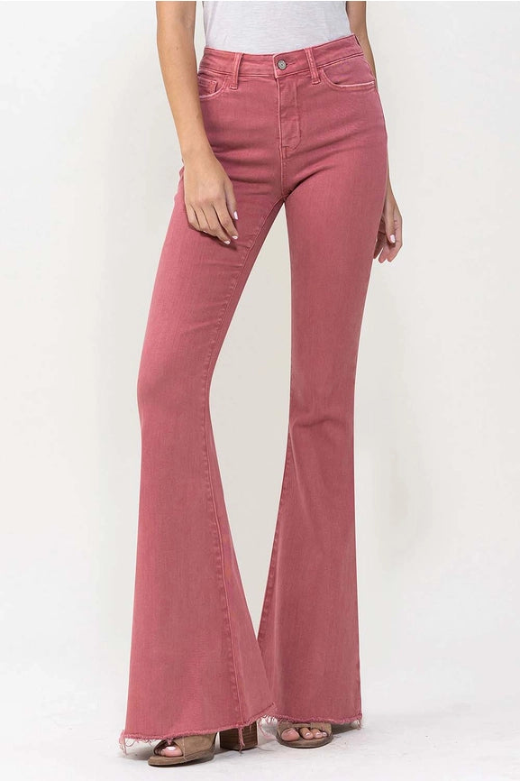 Mineral Red High Rise Super Flare Jeans