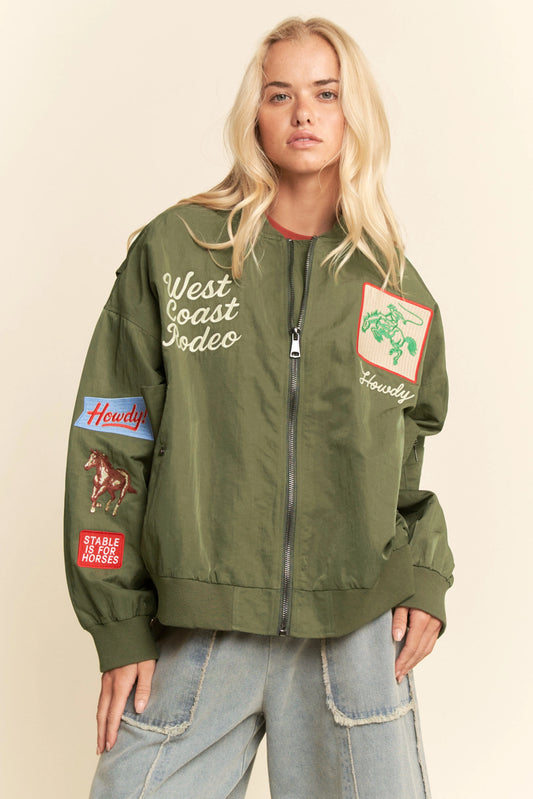 West Coast Rodeo Embroidered Bomber Jacket