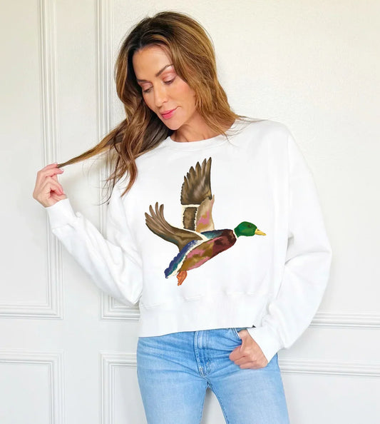 Poppy & Pine Flying Mallard Crop Sweatshirt