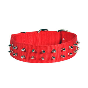 Valhoma Big Dogg Red Spiked Nylon Collar
