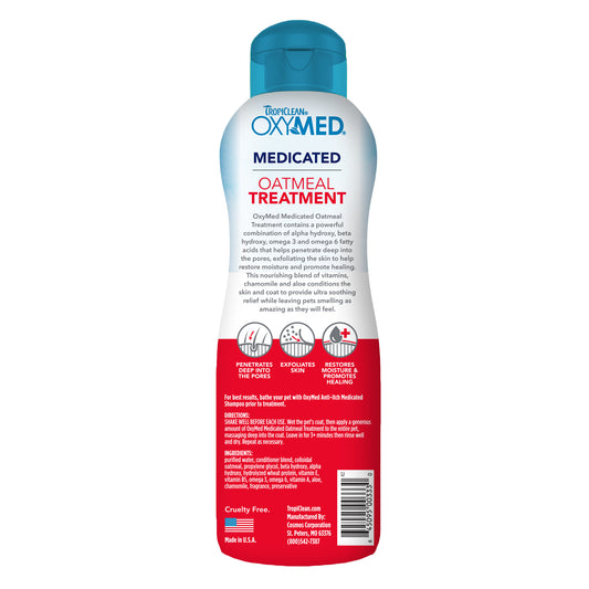 TropiClean OxyMed Medicated Oatmeal Treatment Pet Shampoo