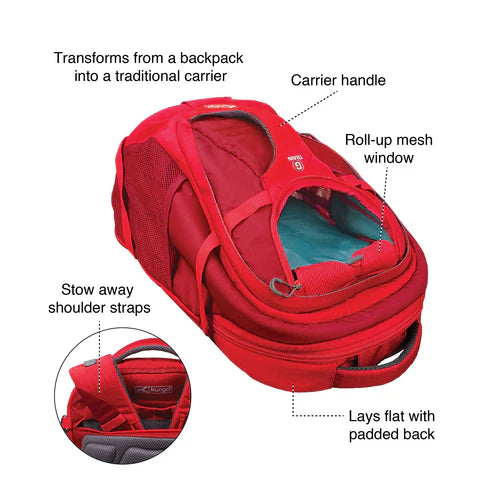 Kurgo G-Train Dog Carrier Backpack in Chili Red