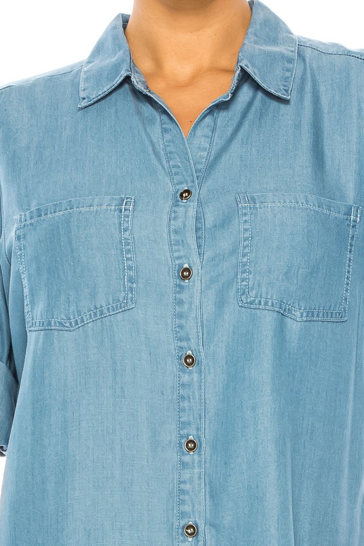 Blue Oxide Blue Tencel Blouse