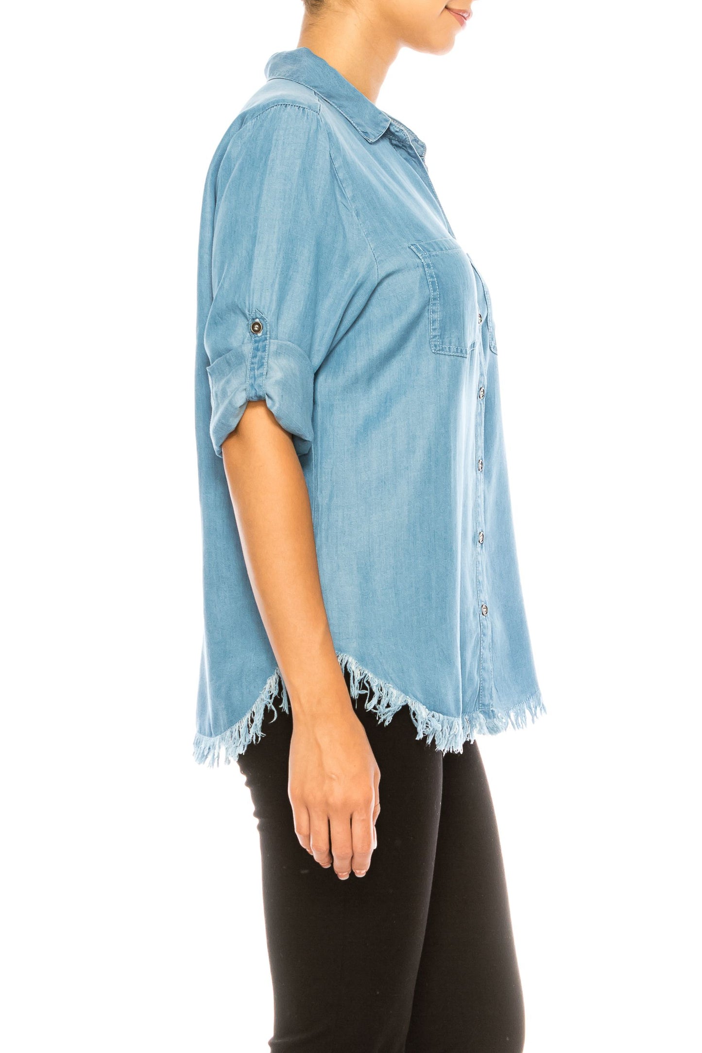 Blue Oxide Blue Tencel Blouse