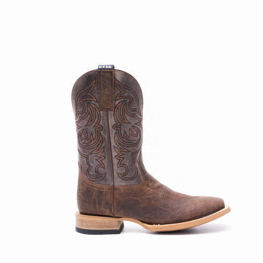 Hyer Bucklin Light Coal & Tan Crunch Cowhide Boot