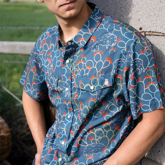 Raised By Coyotes Javelina Paradise Short Sleeve Pearl Snap Shirt