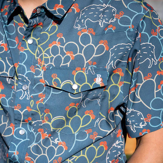 Raised By Coyotes Javelina Paradise Short Sleeve Pearl Snap Shirt