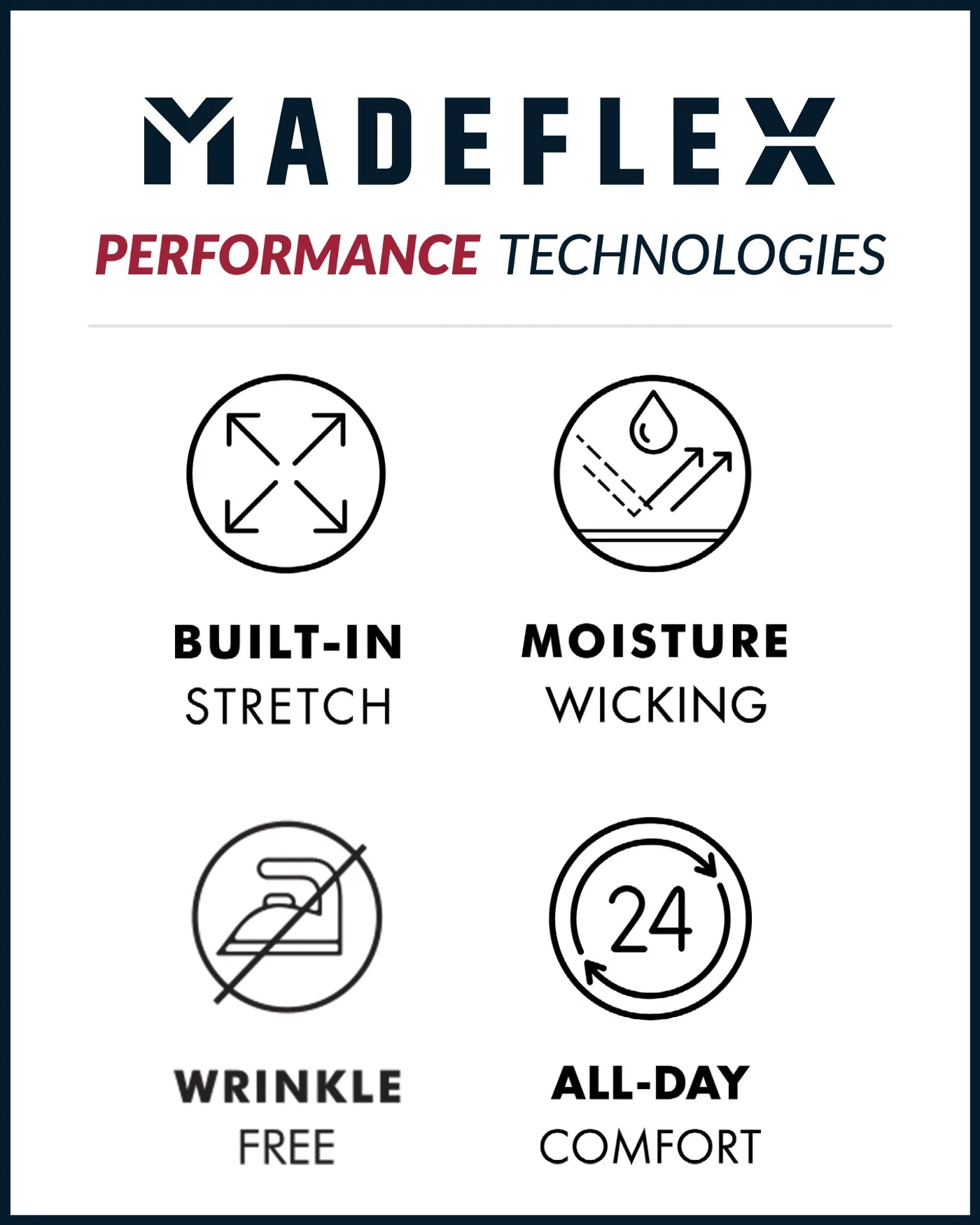 Flag & Anthem Madeflex Journey Stretch Shirt in Navy Dot