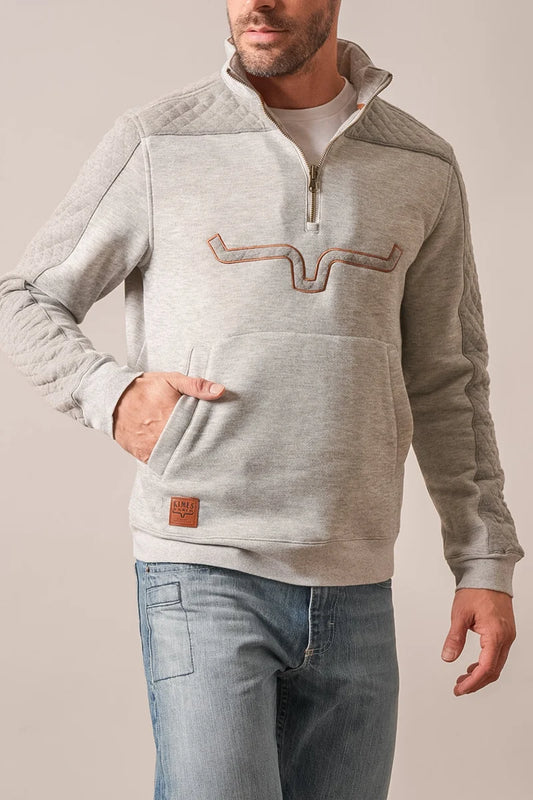 Kimes Ranch Canfield Quarter Zip in Grey Heather