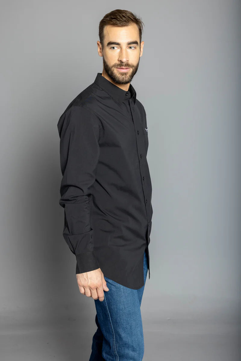 Kimes Ranch KR Team Dress Shirt in Black