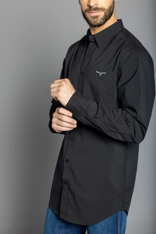 Kimes Ranch KR Team Dress Shirt in Black