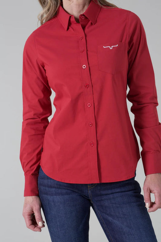 Kimes Ranch Ladies KR Team Shirt in Red