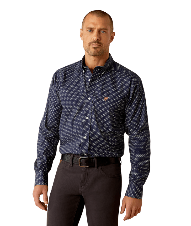 Ariat Men's Wrinkle Free Solid Pinpoint Oxford Classic Long sleeve Fit Shirt main image 1