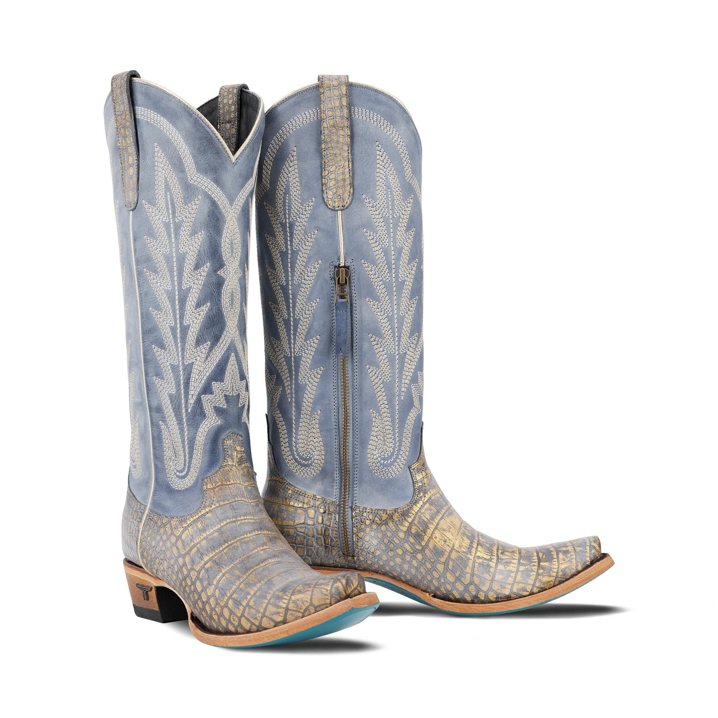 Lane Skylight Gilded Denim Boot