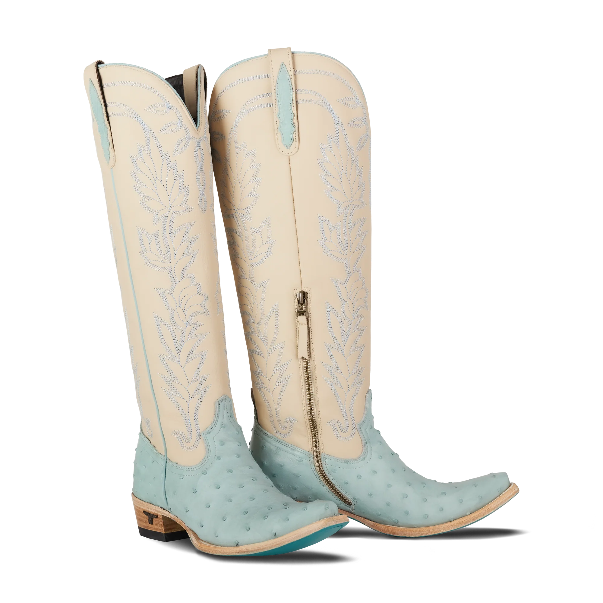 Lane Boots Sandaga Knee High in Powder Blue Ostrich – Cowboy