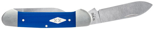 Case Smooth Blue G-10 Canoe with XX Diamond shield