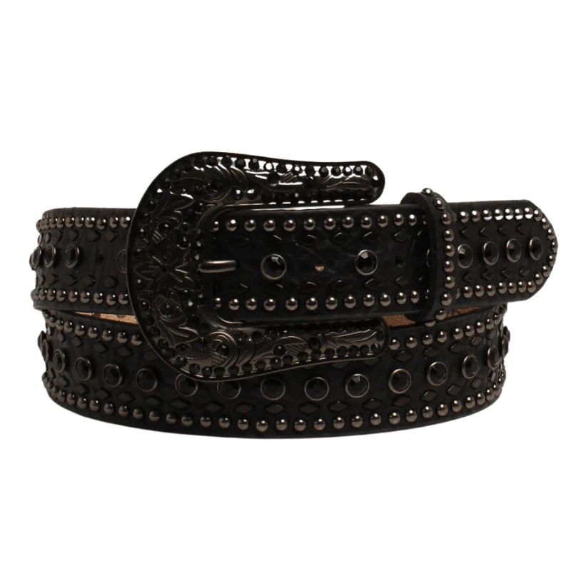 Nocona Women's Black Rhinestone Belt