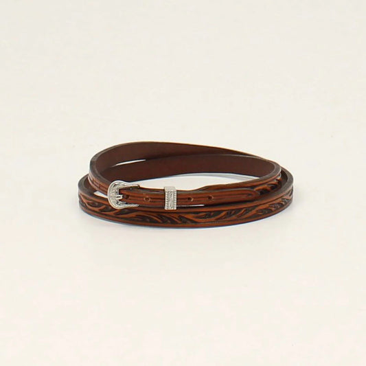 Twister Floral Tooled Brown Hatband