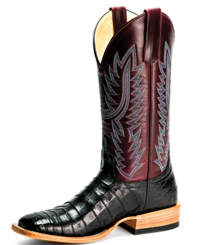 Macie Bean Black Caiman Belly Boot 10