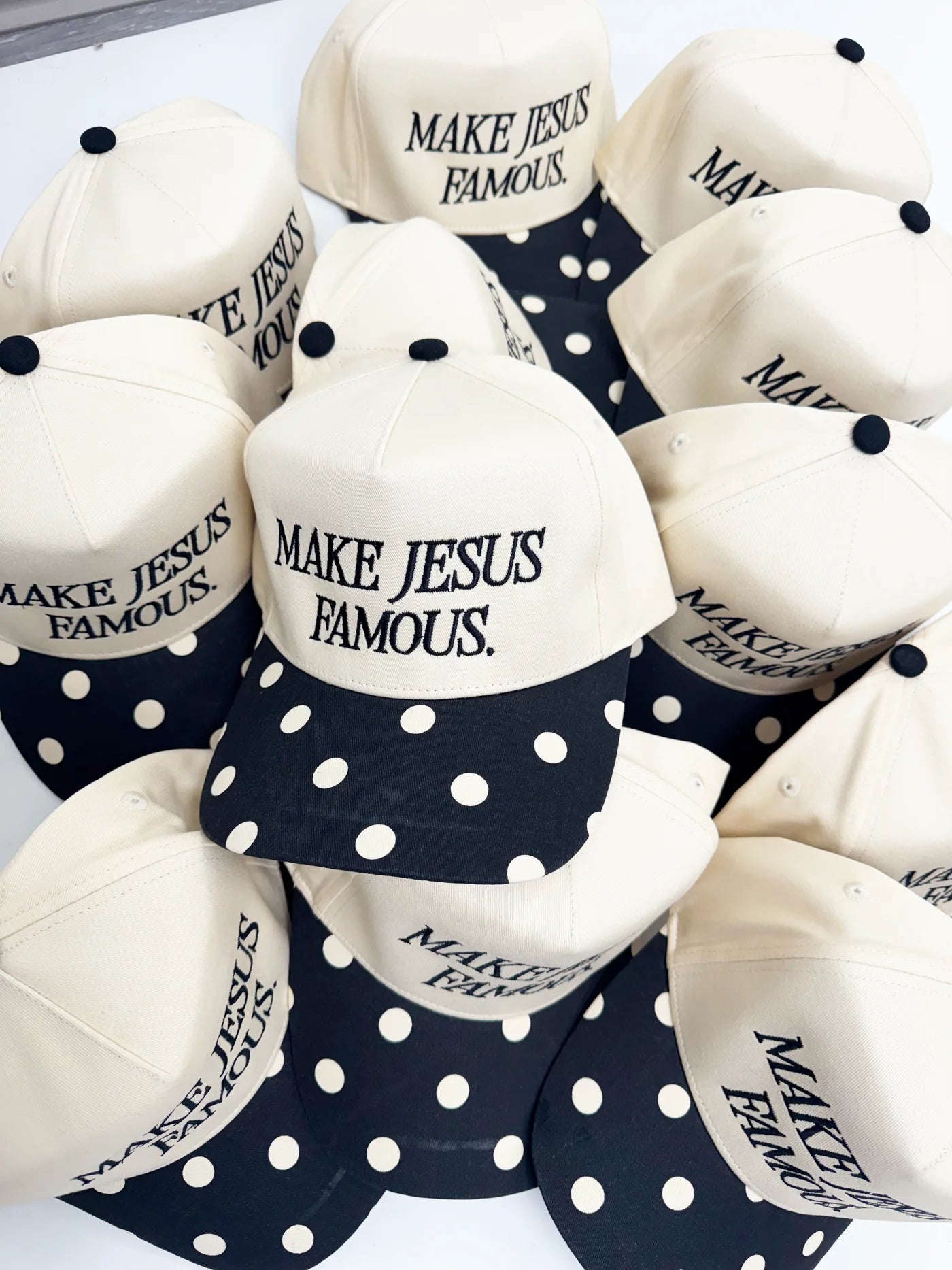 Poppy & Pine Make Jesus Famous Polka Dot Hat