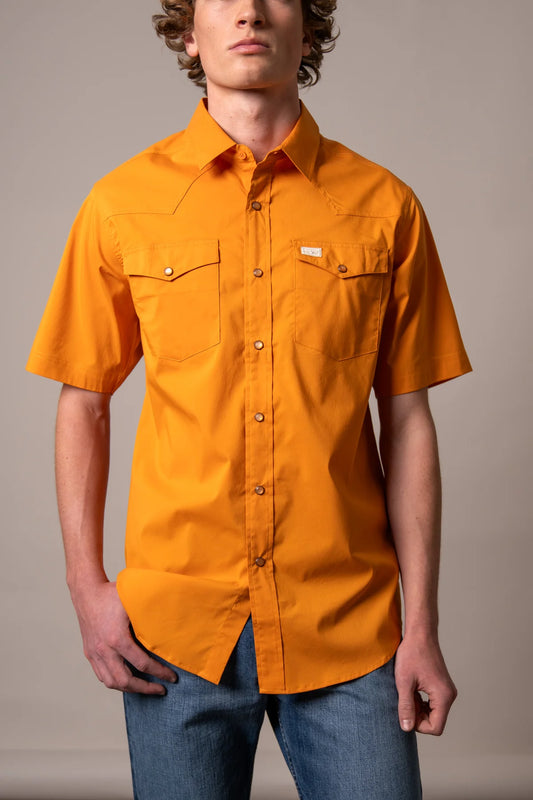 Kimes Rio Short Sleeve Dress Shirt in Vintage Orange