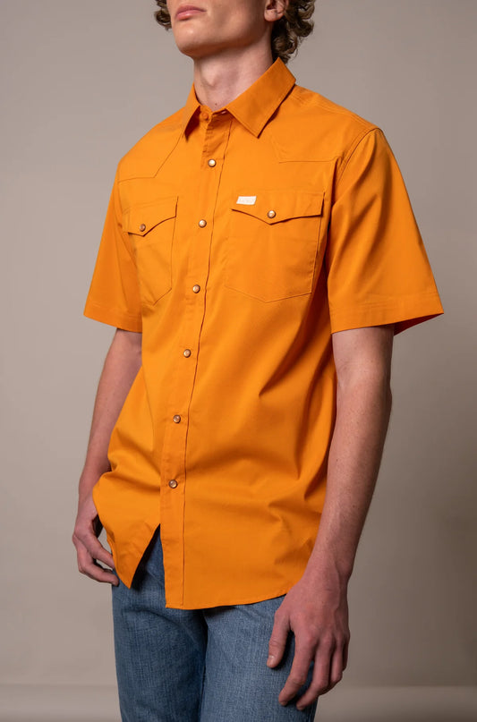 Kimes Rio Short Sleeve Dress Shirt in Vintage Orange
