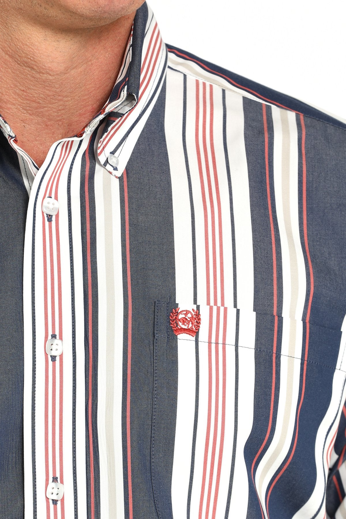 Cinch Men's Navy Striped Button-Down Western Shirt