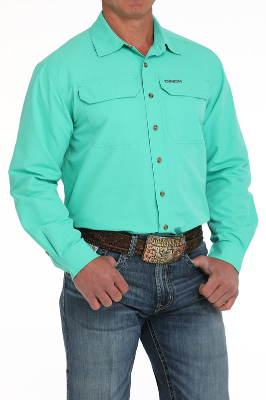 Cinch Turquoise Long Sleeve Arena Flex Shirt