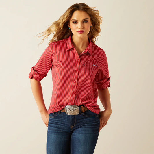 Ariat VentTEK Stretch Shirt in Equestrian Red Stripe