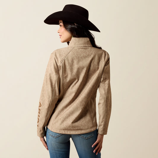 Ariat Logo Softshell Print Jacket in Faded Leopard