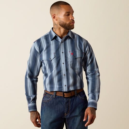 Ariat FR Carlton Snap Work Shirt in Navy