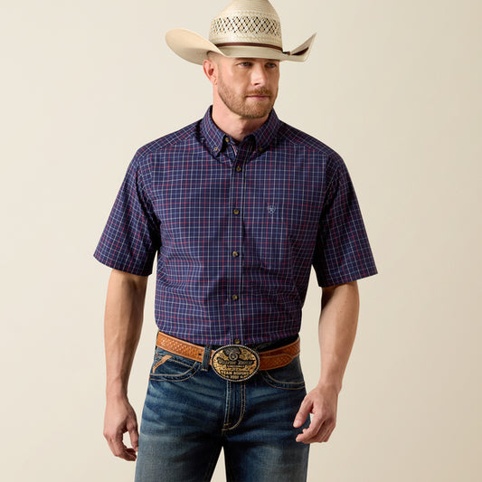 Ariat Pro Series Bernard Classic Fit Shirt in Evening Blue Check