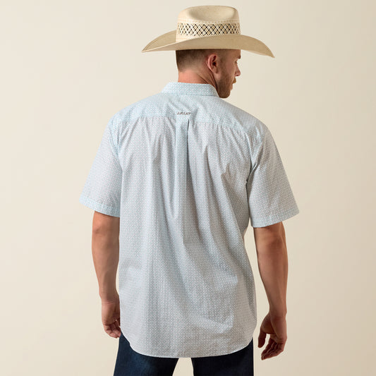 Ariat Wrinkle Free Welsh Classic Fit Shirt in White Multi Geo Print