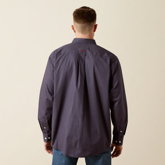 Ariat Wrinkle Free Briggs Classic Fit Shirt in Navy