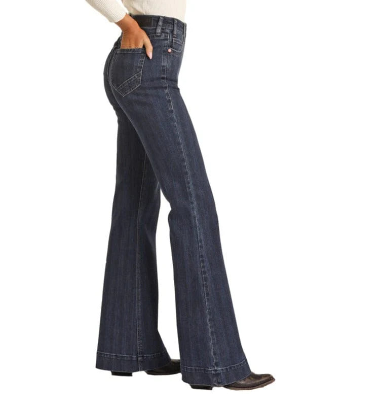 Rock & Roll Ladies' Stripe High Rise Trouser Jean