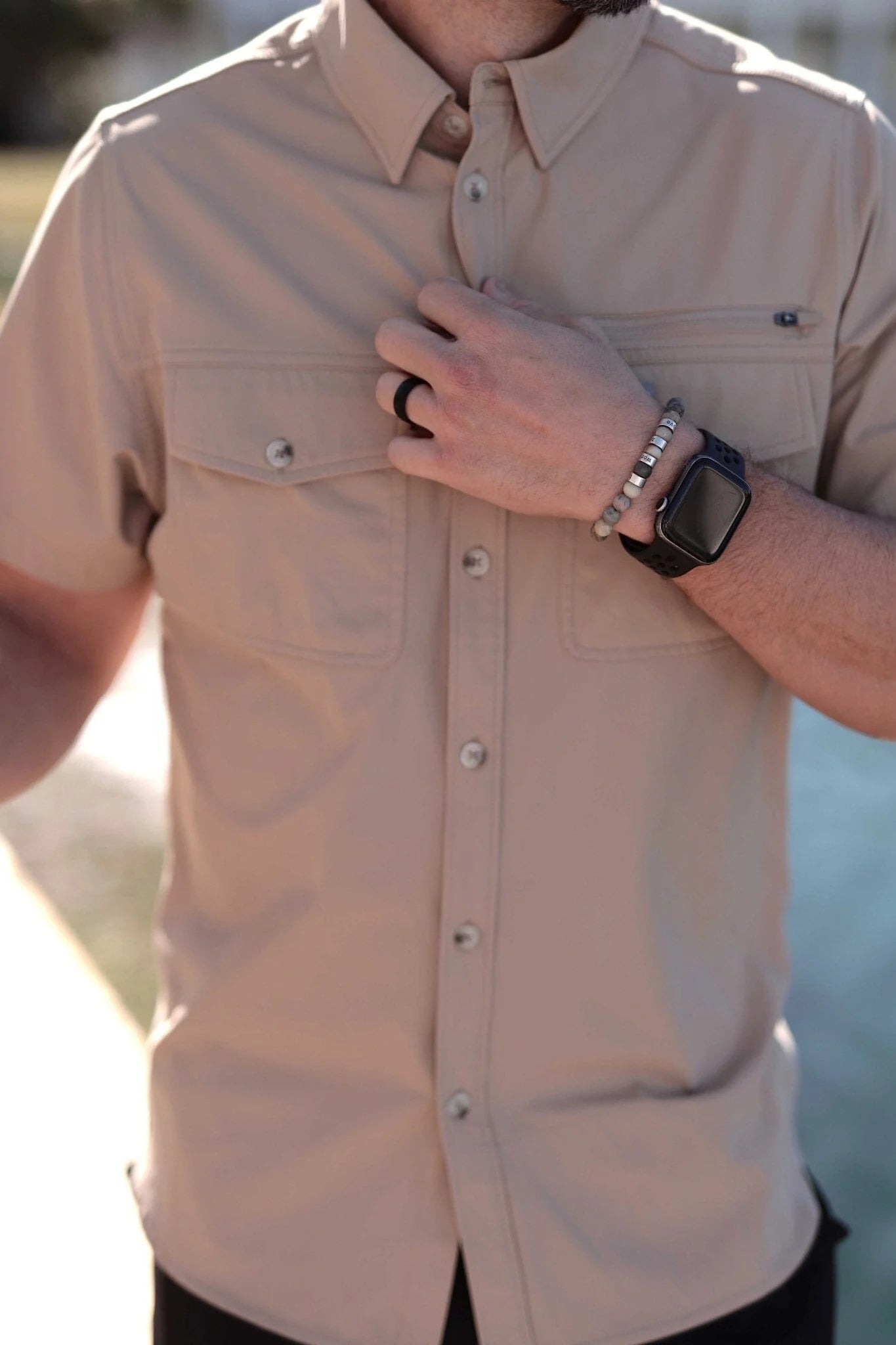 Burlebo Men's Cobblestone Performance Fishing Shirt