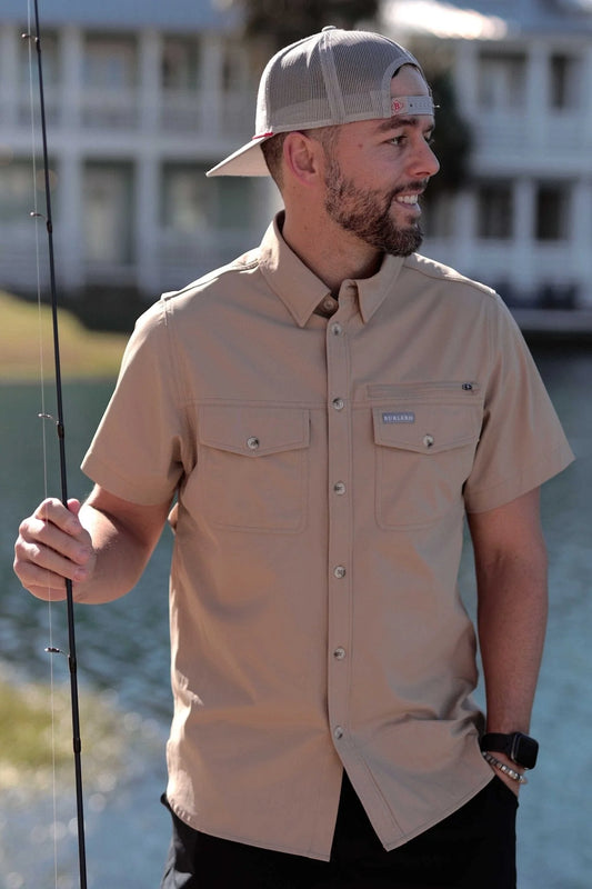 Burlebo Men's Cobblestone Performance Fishing Shirt