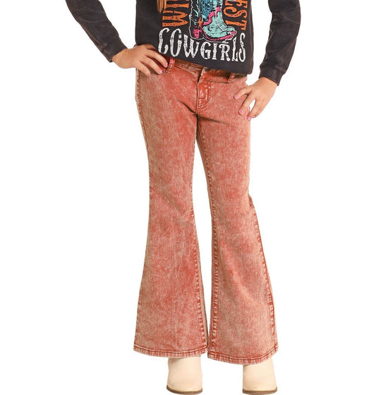 Rock & Roll Denim Girl's Rust Button Flare