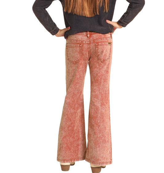 Rock & Roll Denim Girl's Rust Button Flare