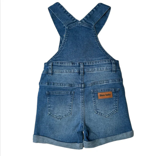 Shea Baby Raring Horse Denim Shorts Overalls