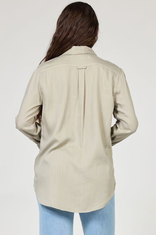 Dear John Galina Tencel Shirt in Abbey Stone