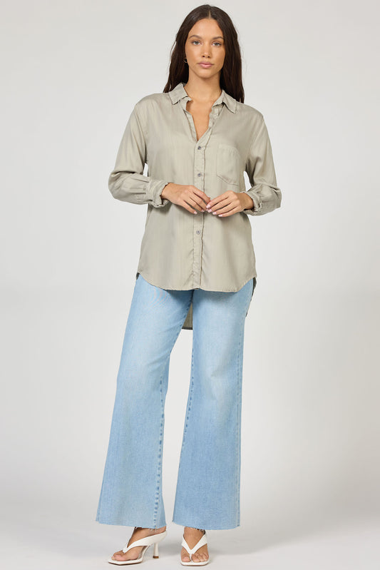Dear John Galina Tencel Shirt in Abbey Stone