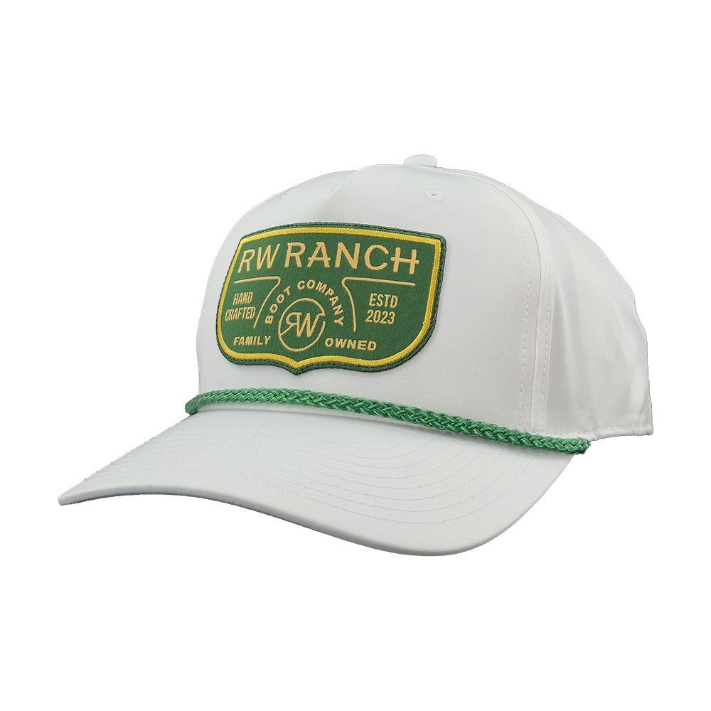 R. Watson Woven Patch Cap in White