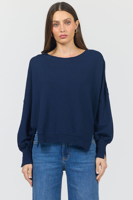 Dear John Trenton Crop Sweater in Black Iris