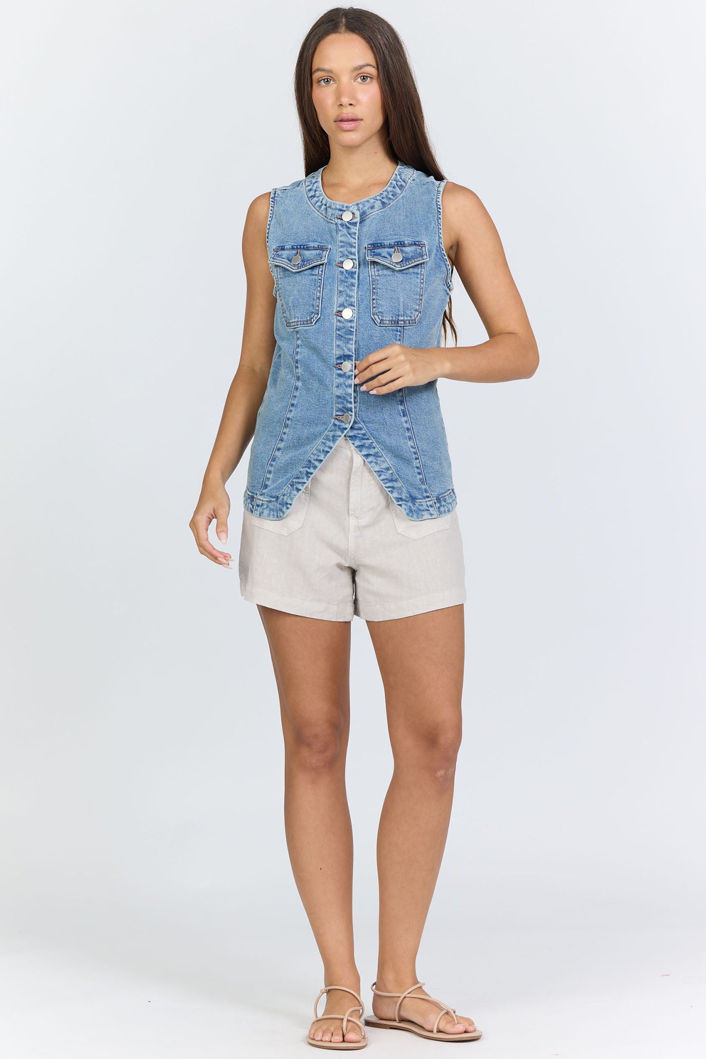 Dear John Kinsey Vest in Twilight Sky